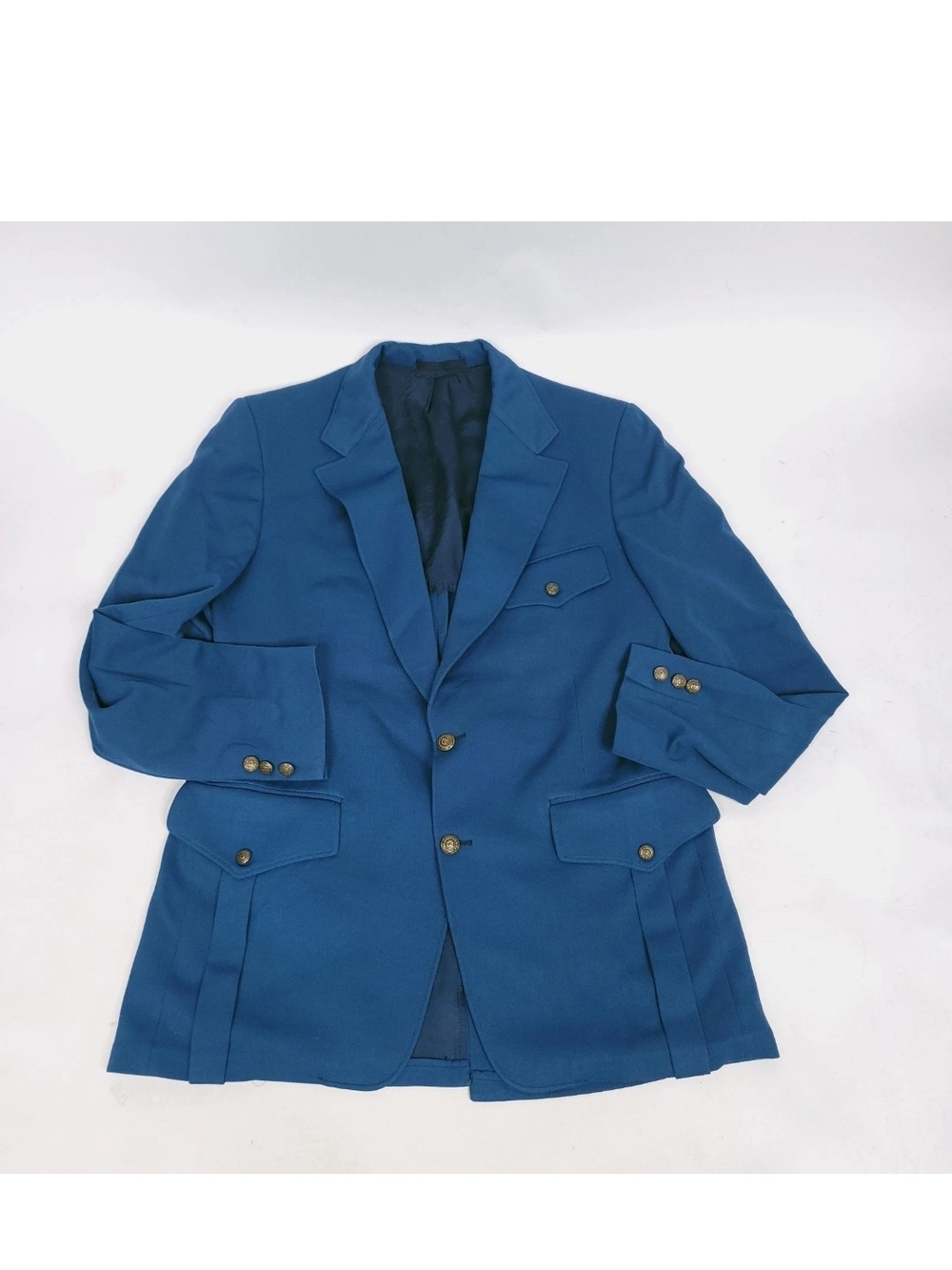 Vintage Louis Goldsmith Blue Gold Button Blazer Sport Coat